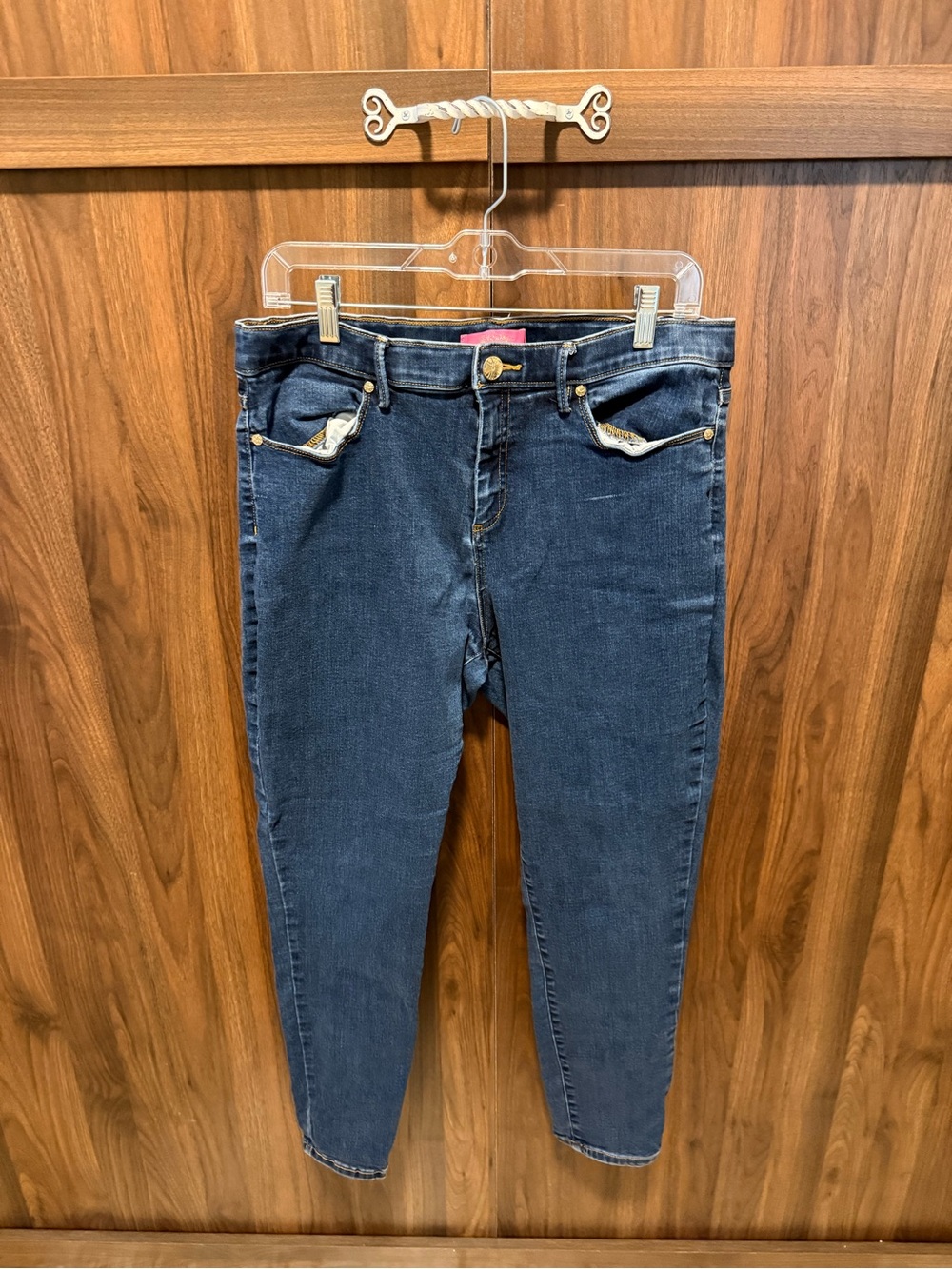 Lilly Pulitzer Dark Blue Skinny Jeans, Size 16
